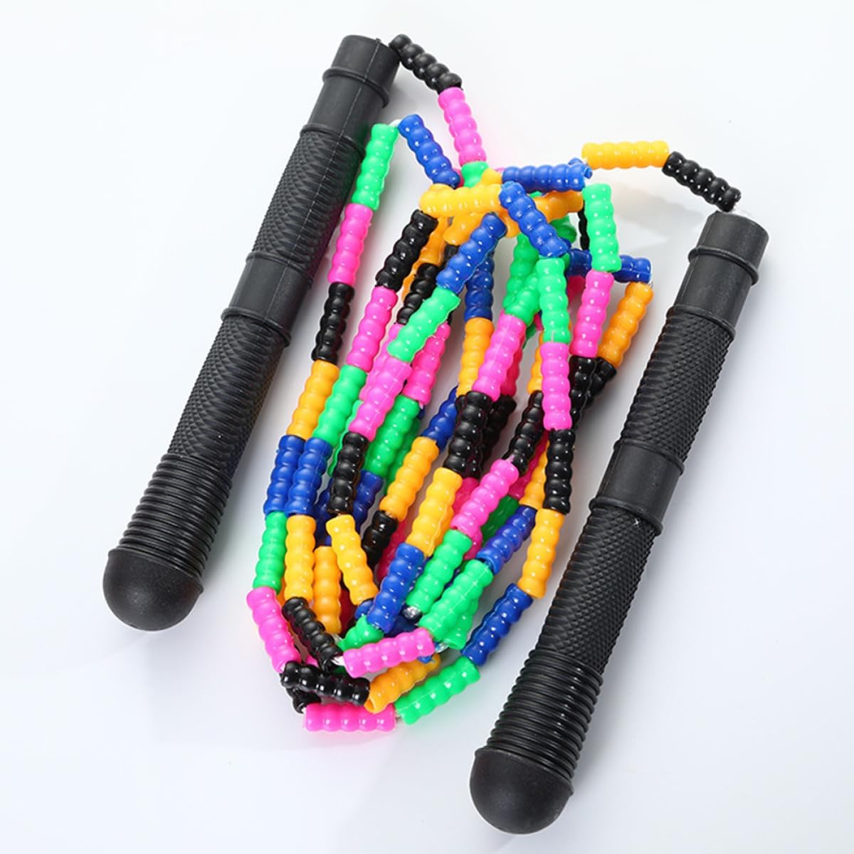 5pcs Jump Rope Set with Soft Beads, Colorful Slub Design Style Skipping Ropes for Exercise Fitness and Outdoor Play Random Color Random Style