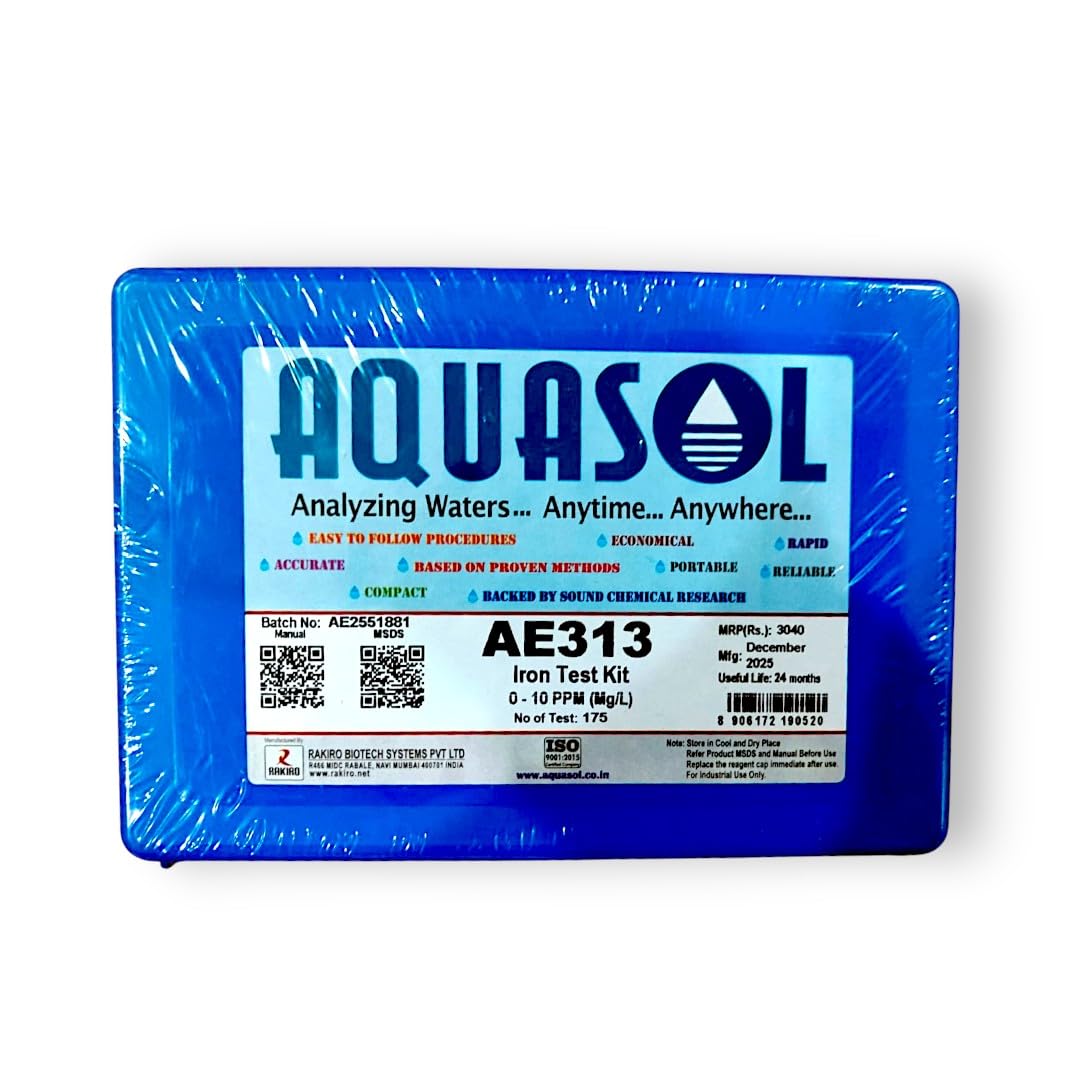 AQUASOL Iron Test Kit AE313 (0-10 PPM) 175 Tests | Accurate Water Iron Testing Kit for Drinking Water Industrial Water Boiler Cooling Systems & Laboratory Use | Easy Colorimetric Water Test Kit-image-24
