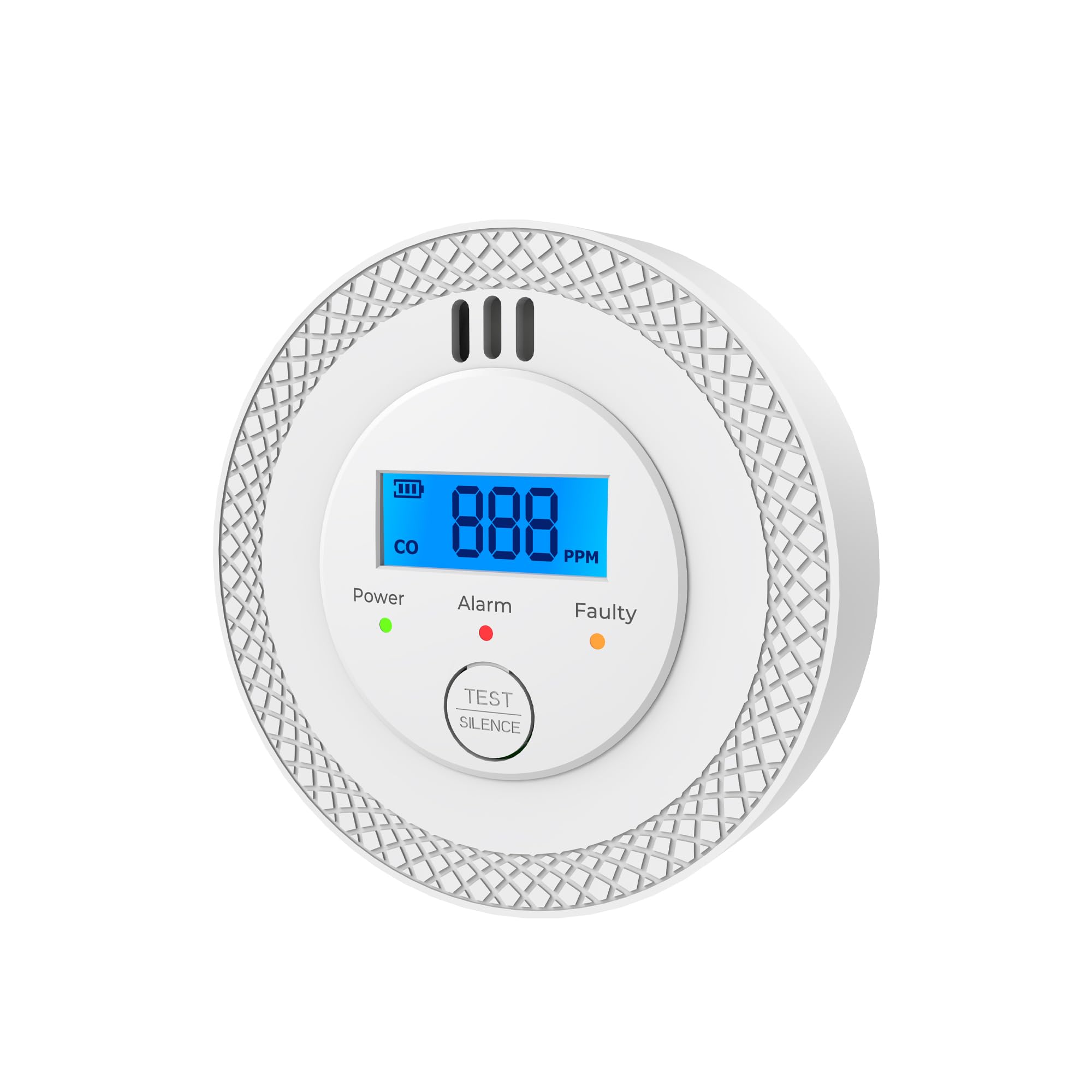 XUK Carbon Monoxide Alarm, LCD Real-Time CO Monitor, 10-Year Sensor, 1 Pcs