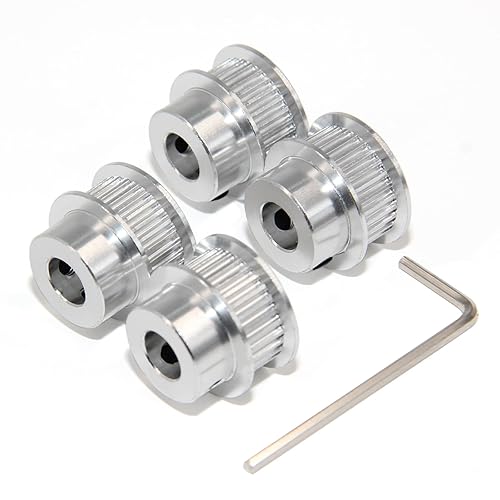 Miniatura 24 de 2GT Poleas 80 dientes 0.472 in diámetro 80T correa dentada Poleas de rueda síncrona aluminio para ancho 0.236 in correa 3D impresoras piezas, 4