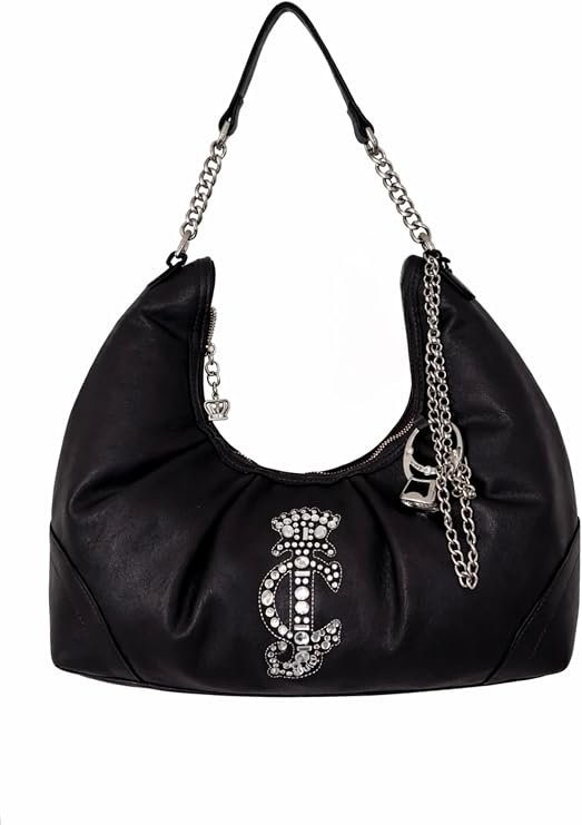 JUICY COUTURE ハンドバッグ ストーン チェーン 王冠 レザー 黒 Juicy Couture レディース クラウン India | Ubuy