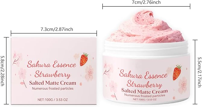 Cherry Blossom & Strawberry Sugar Scrub, Exfoliating Body & Foot Scrub, Gentle Skin Exfoliator for Body Care, Polish Away Dead Skin Cells,Unclog Pores,Improve Skin Texture,Sweet Scent Bodys Exfoliator