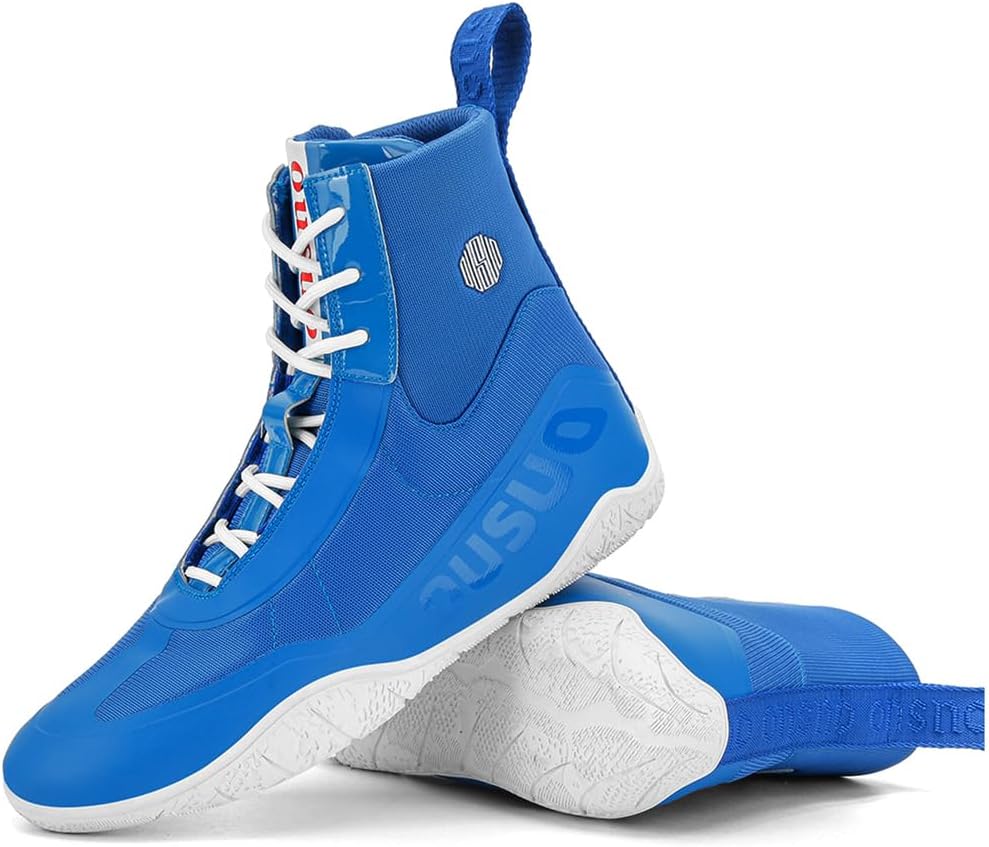 Wrestling Shoes Mens Pro Boxing Fitness Shoes High Top Powerlifting Bodybuilding Boots for Gym, Trainning