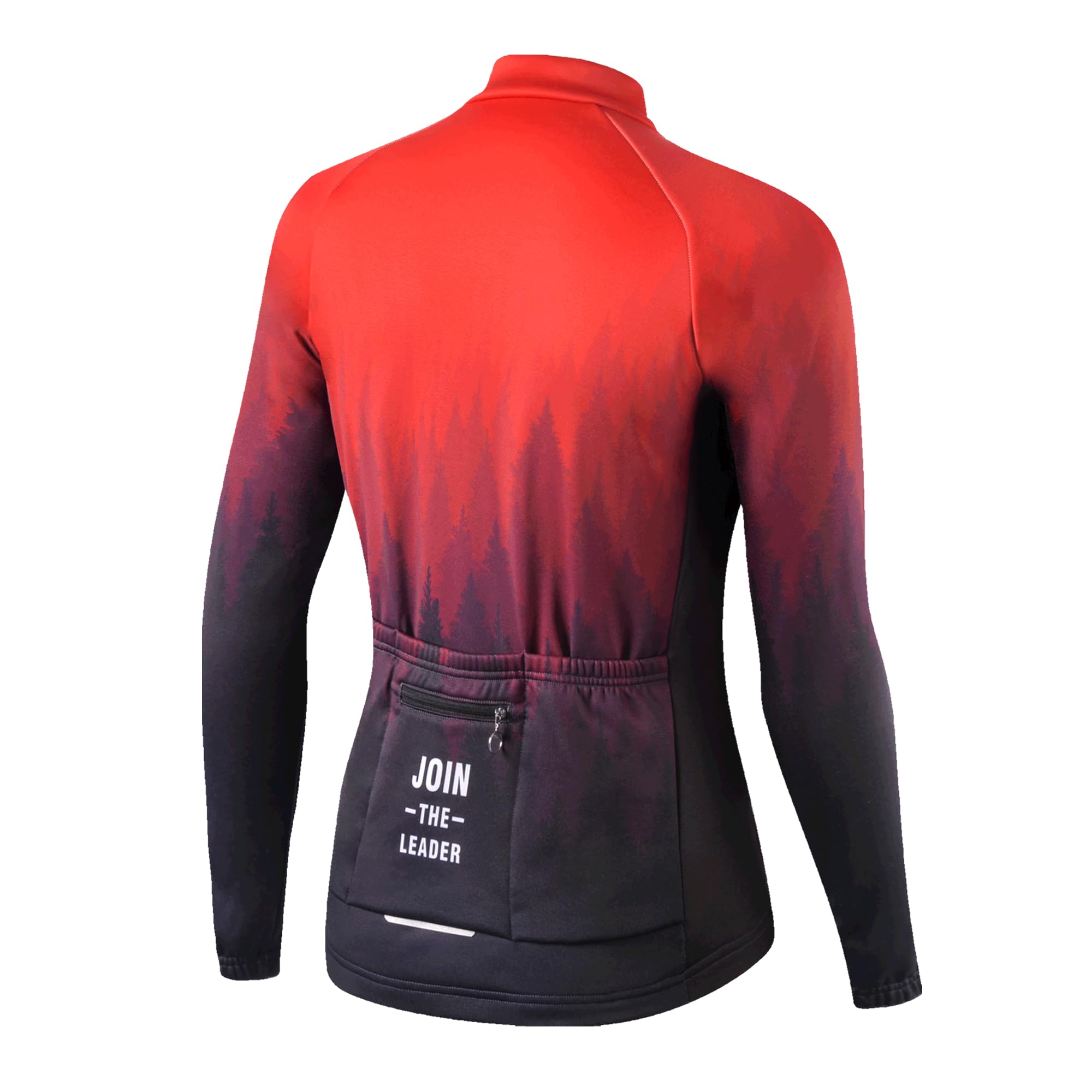 NUCKILY Thermo-Radtrikot für Herren, langärmelig, mit Fleece gefüttert, Fahrradjacke mit Taschen für den Winter und Kälte