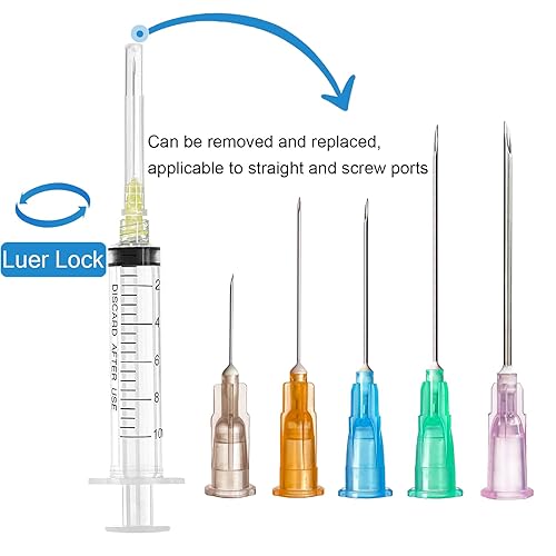 Miniatura 3 de Jeringa de 03fl oz con aguja 071oz de aguja y jeringa de 15 pulgadas jeringas con agujas para inyectar 12 piezas