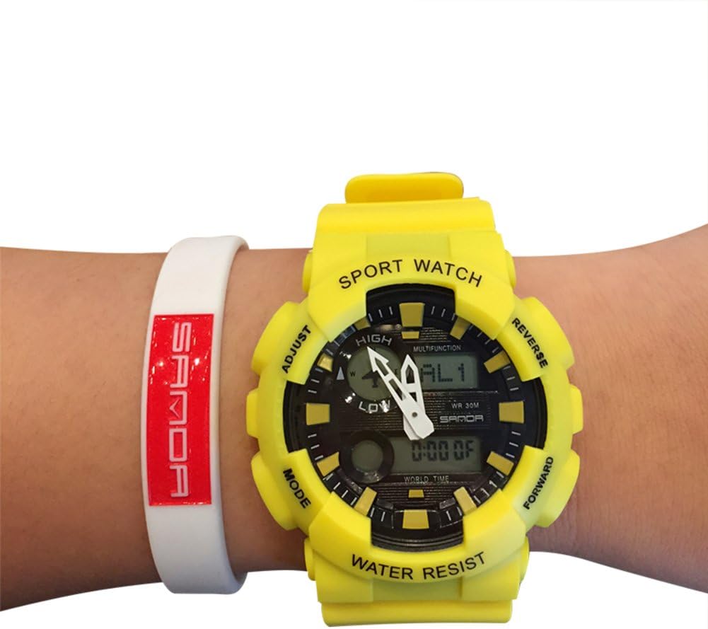 [Korean Version of Casual]ulzzangDigital Multi-Function Waterproof Night Photonics Table Student Couple Watches for Men and Women-I