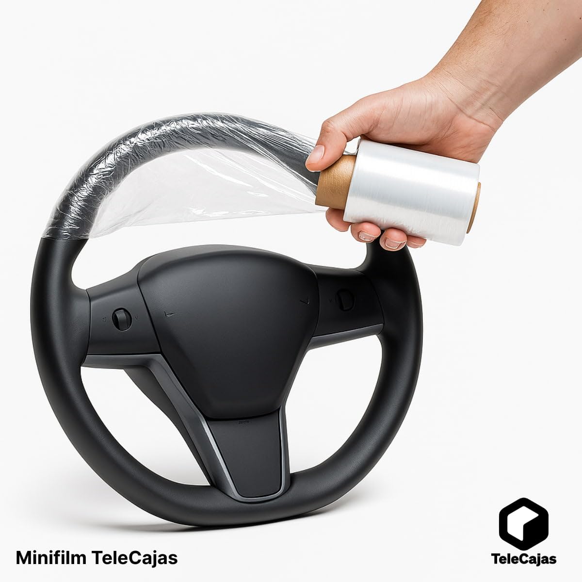 TELECAJAS | MiniFilm GO Estirable Transparente | Film de Embalaje para Retractilar y Envolver Productos | Protección en Logística | Resistente y Fácil de Usar | 100 ml - Peso 270 gr | Pack de 40