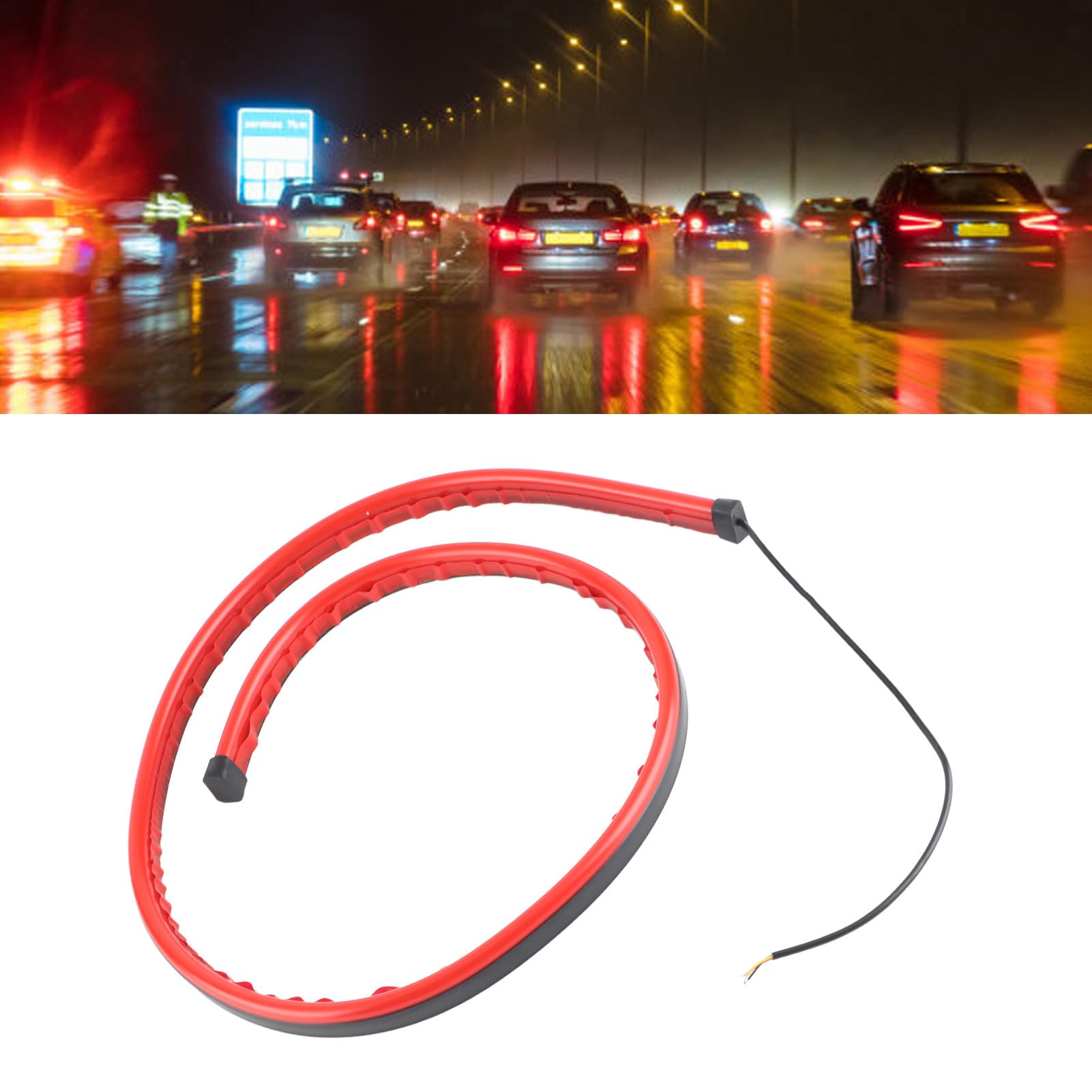 Barra luminosa esterna a LED per portellone posteriore100 cm striscia di terza luce di stop a LED impermeabile flessibile luce rossa luce di stop alta universale per auto striscia