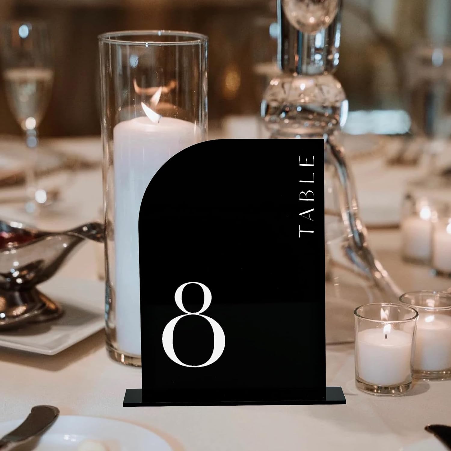 10 Pack Black Half Acrylic Arch Sign with Stand | 5x7 Inch Blank Half Arch Acrylic Sign with Base, DIY Wedding Table Numbers, Wedding Signage, Events& Parties