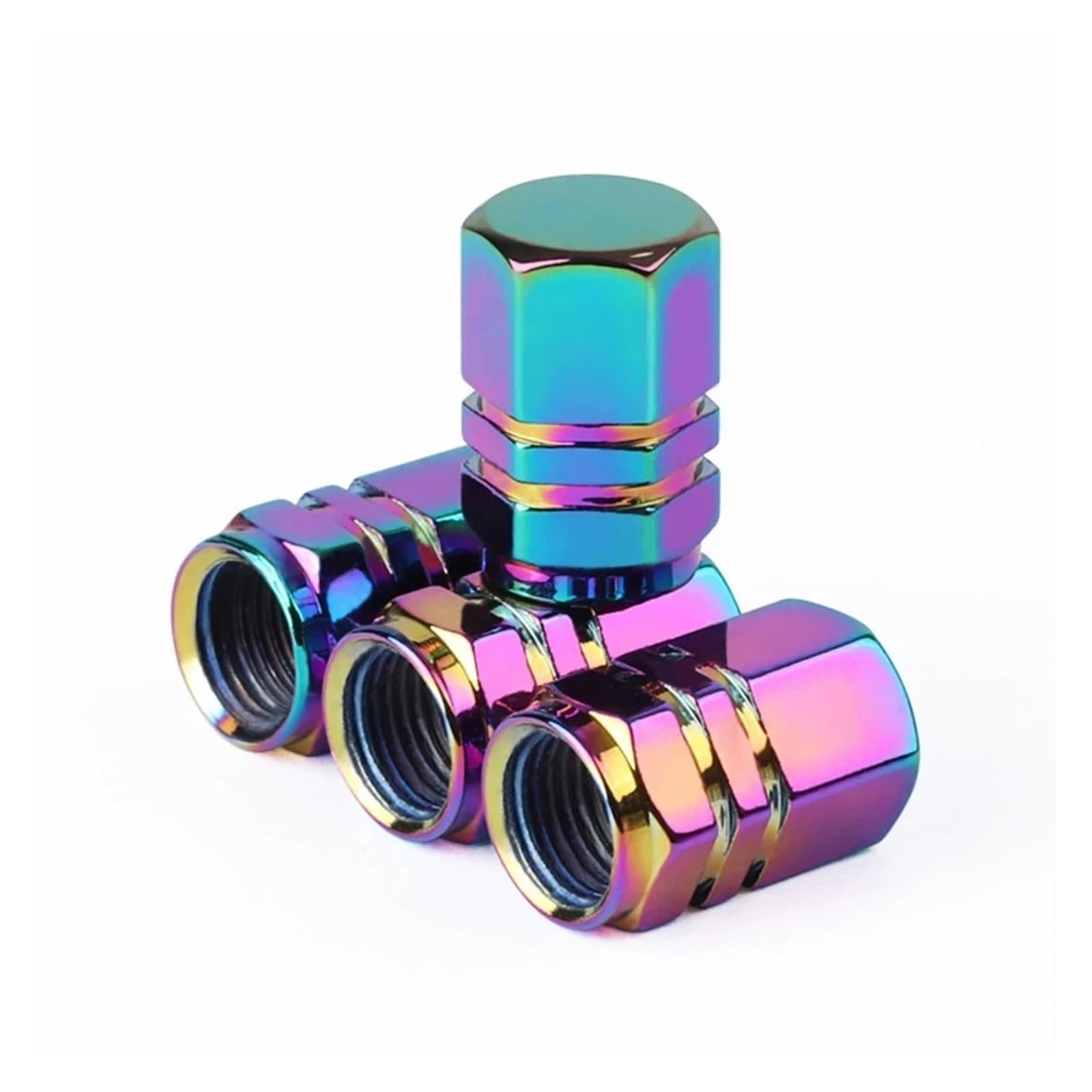 4/8 tapones de aleación de aluminio para válvulas de coche, resistentes al agua, para coches y camiones (negro)