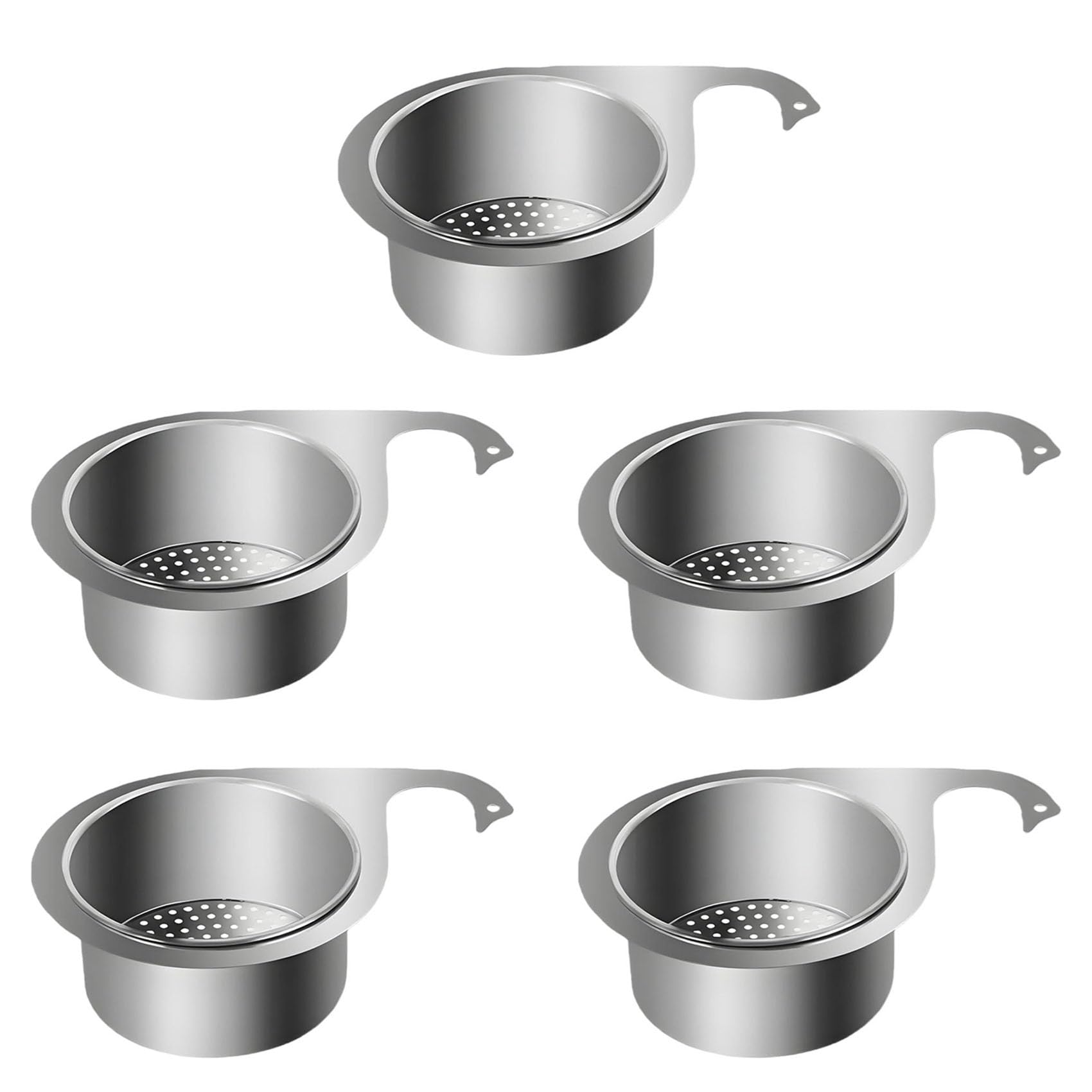 Vjsujehgy 5X Multi-Functional Drain Basket, Stainless Steel Swan Sink Strainer Basket, Tap Hanging Filter Basket