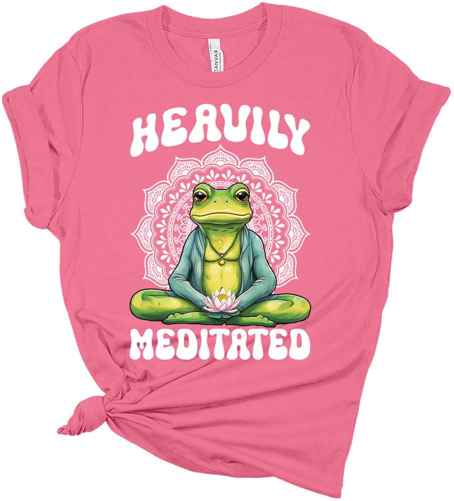 Women's Yoga Shirts Funny Workout Tops Cute Zen Animal Graphic Tees Short Sleeve Summer Tshirts for Women