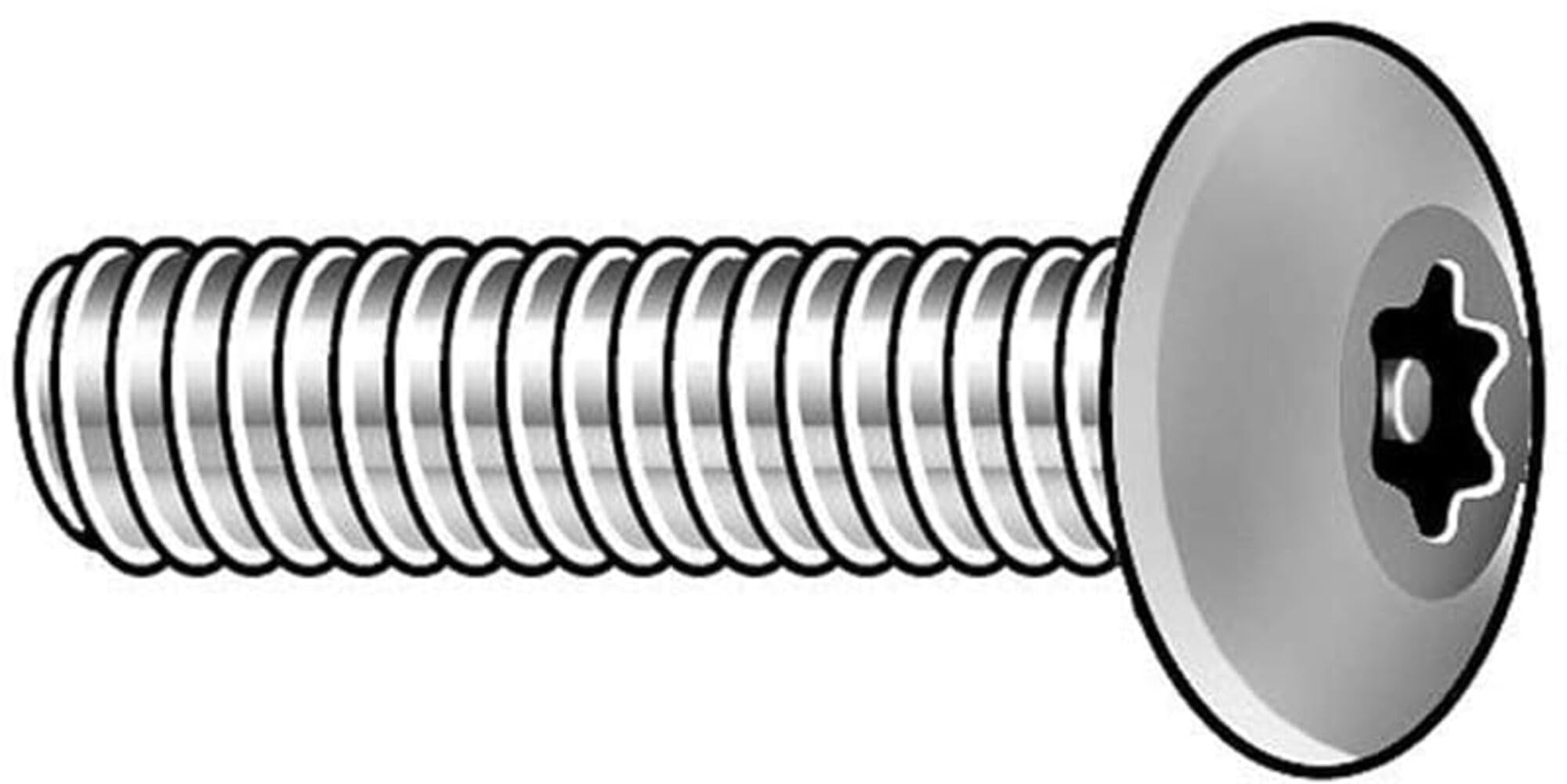 #10-24 x 1-1/4" Button Head Torx Tamper Resistant Screw, 10 pk.