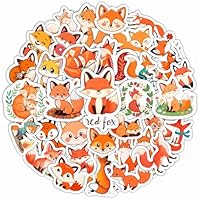 100Pcs Cute Fox Stickers for Water Bottle, Small - Fox Party Favors & Decorations - Gift for Women & Men