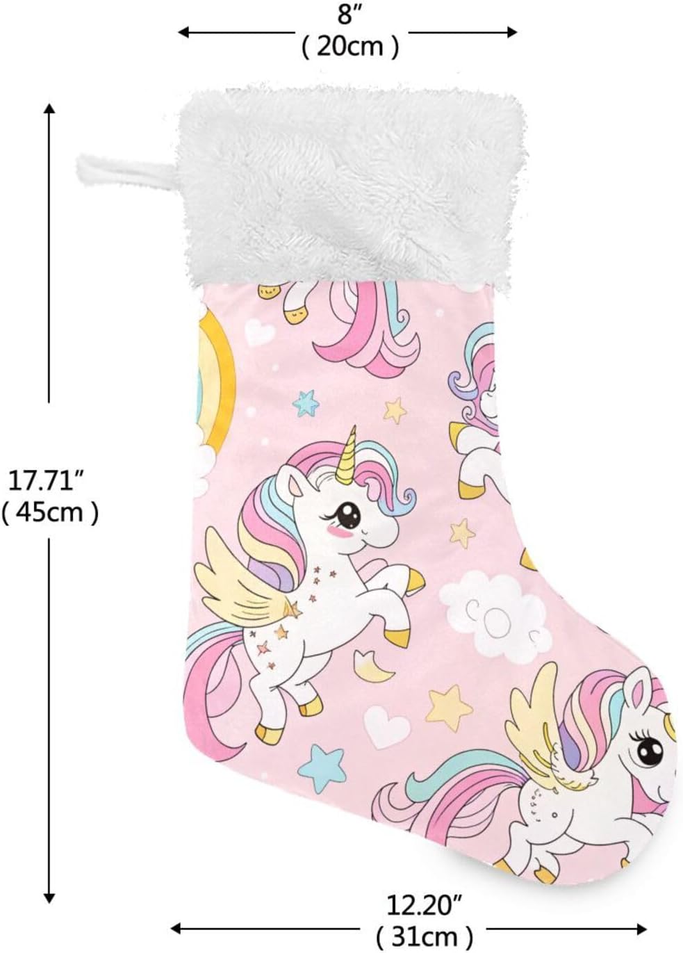 Kigai 1 PCS Christmas Stocking Cute Horse Big Warm 18 x 12 Inch Hanging Xmas Stockings Decoration for Family Holiday Party Ornaments Decor Fireplace