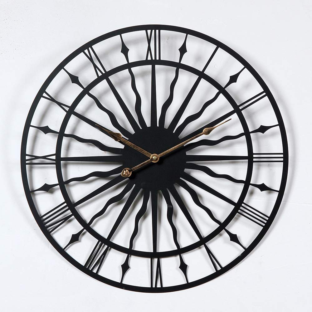 Horloge murale romaine silencieuse pour salon moderne épuré