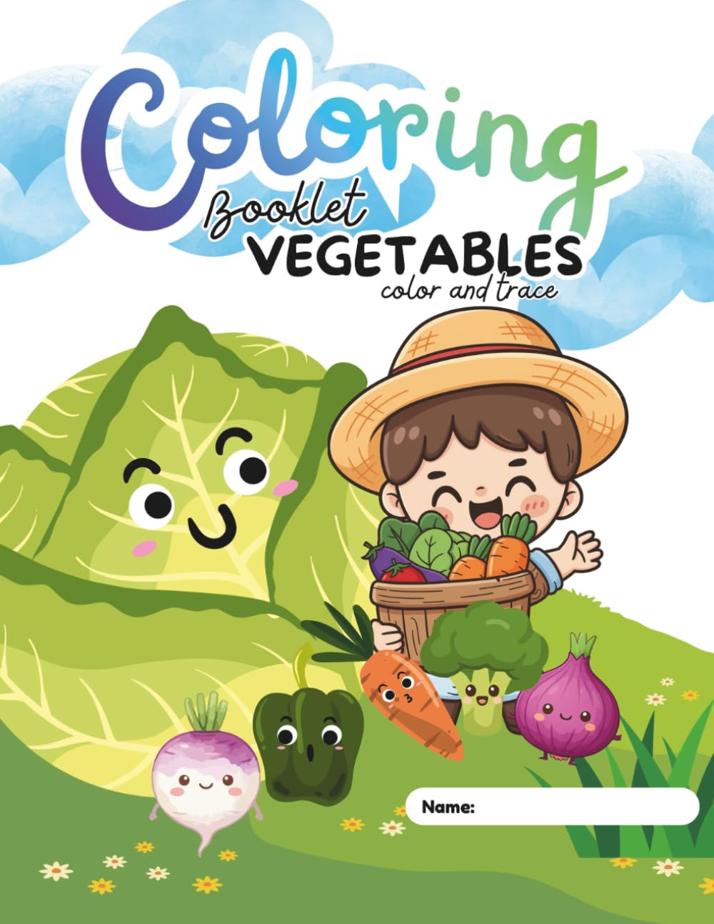 Vegetables Coloring Booklet and Trace (Fun Food Coloring Books and Trace)