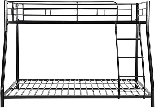 Miniatura 3 de Litera de metal individual sobre cama matrimonial, literas resistentes con barandillas y escaleras integradas, marco de litera de acero industrial