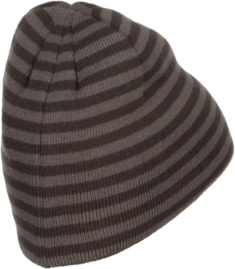 Mega Cap Reversible Striped Beanie - Charcoal Orange OSFM
