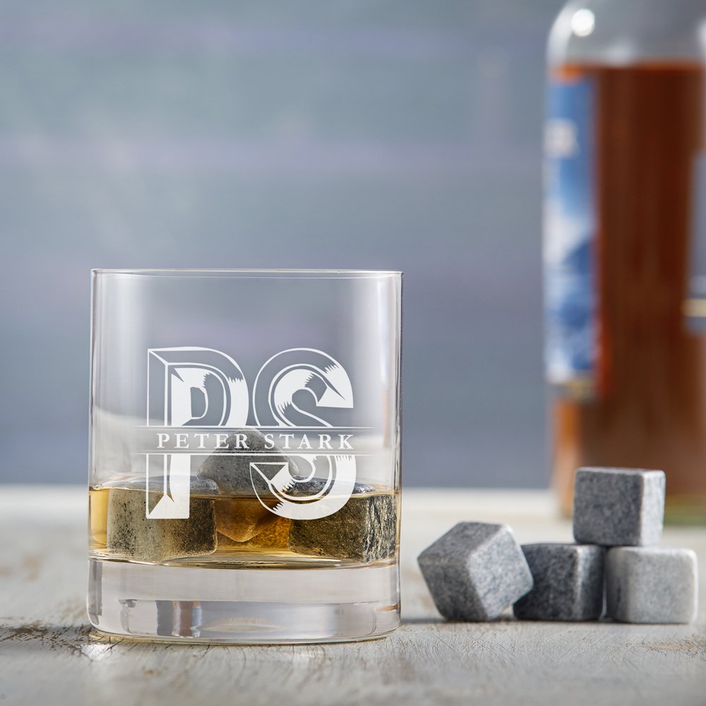 AMAVEL Bicchiere Da Whisky Tumbler Classico Con Incisione Vintage Personalizzata 'Il Mio Angelo' - Regalo Originale Per Compleanno, Anniversario, Lui/Lei (320 Ml)