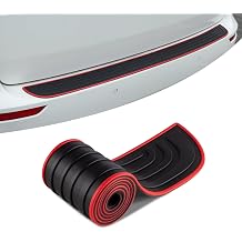 Car Rear Bumper Protector, 7.6 x 90 CM Car Trunk Protection Strip, Anti-Scratch PVC Rear Front Bumper Guard, Trunk Exterior Accessories for Cars SUV Truck Black Red, 7x90CM