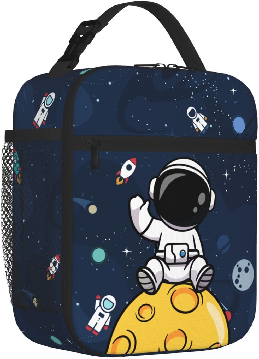 Space Spaceman Astronaut Insulated Lunch Bag,Kids Lunch Box for Girls Boys
