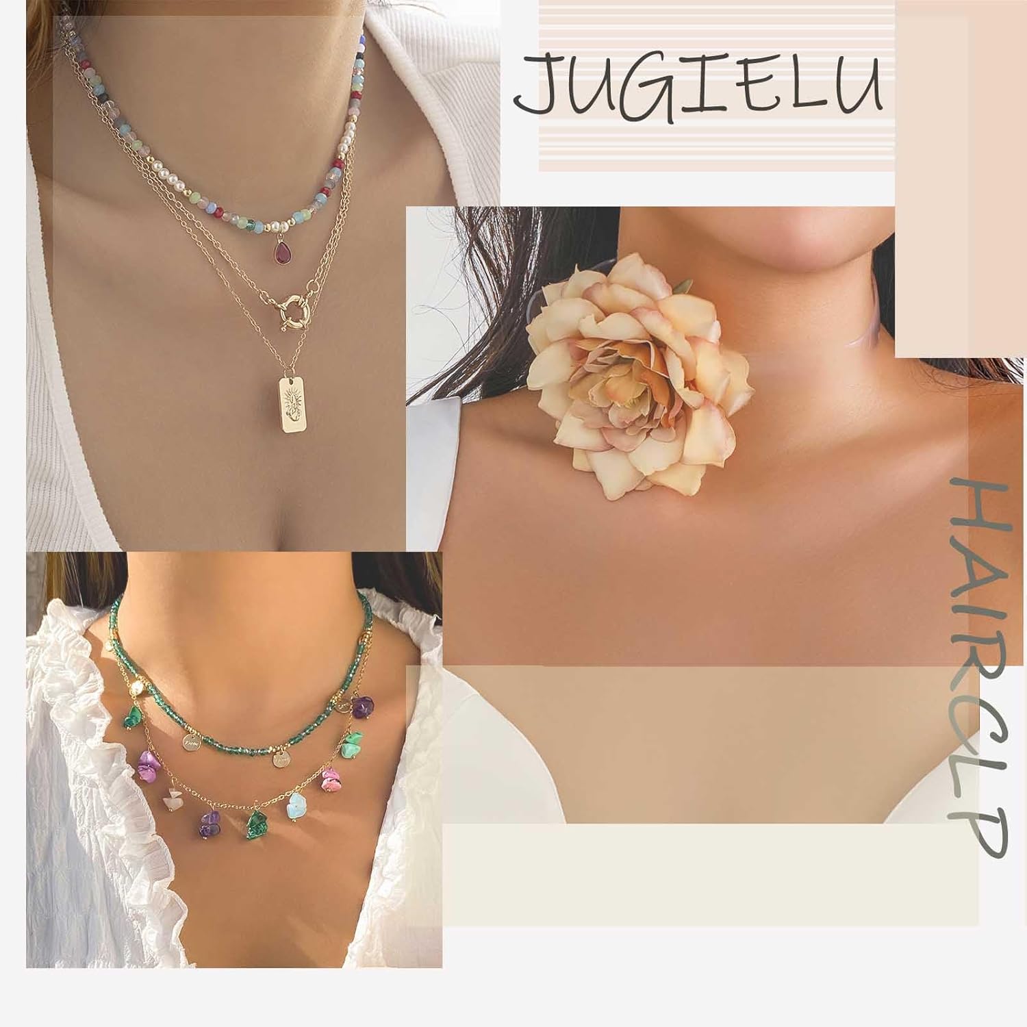 Vintage Blue Faceted Bead Necklace Small Heart Pendent Necklace Faux Sapphire Necklace Bead Gemstone Choker Necklace Heart Beads Necklace Jewelry for Women - Image 7