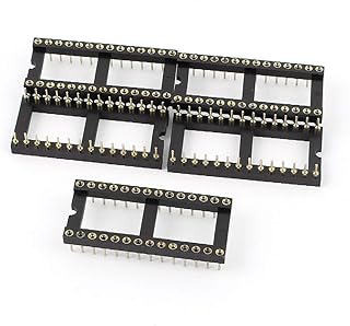 New Lon0167 5 Pcs Featured 2.54mm Pitch 28P reliable efficacy Dual Row Through Hole DIP Round IC Sockets Adaptor Connector Solder Type(id:ec5 40 0e 6ed)