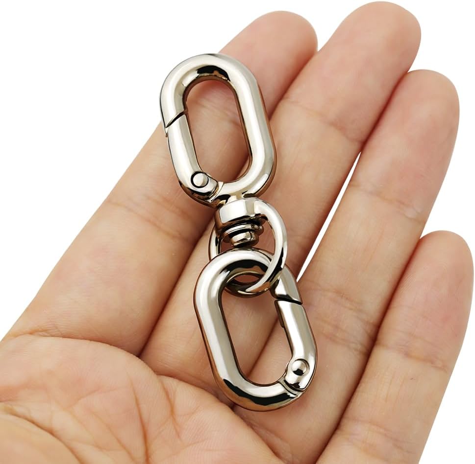 2 PCS Swivel Lobster Claw Clasp, Metal Snap Hooks, Double Opening Key Chain Clip for Bag Car Keychain Making Purse Straps - Image 2