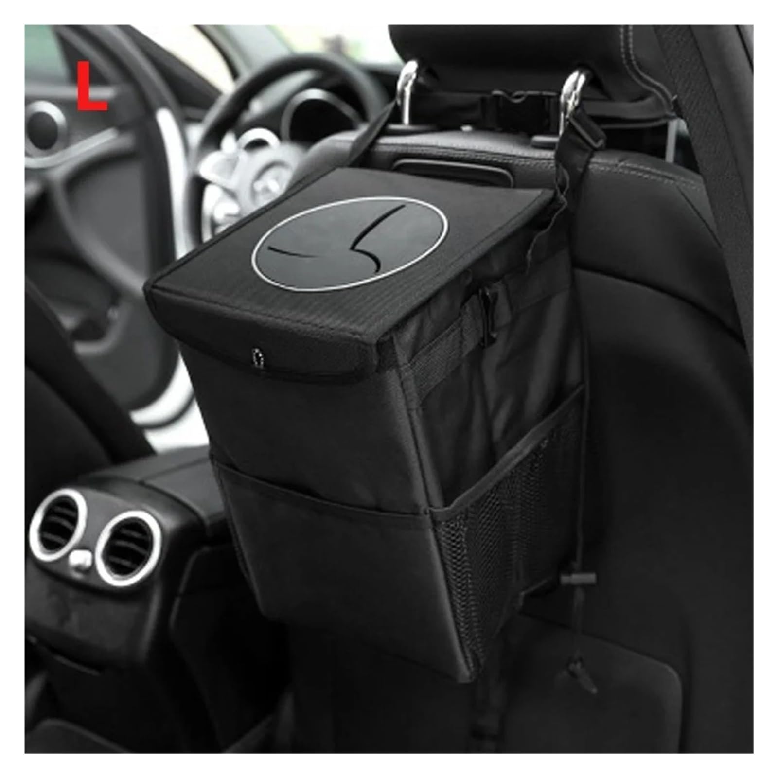 Auto Mülleimer 1 Stück Tragbarer Wasserdichter Auto-Mülleimer Auto-Organizer Müllzubehör Mini Autos Mülleimers(L)