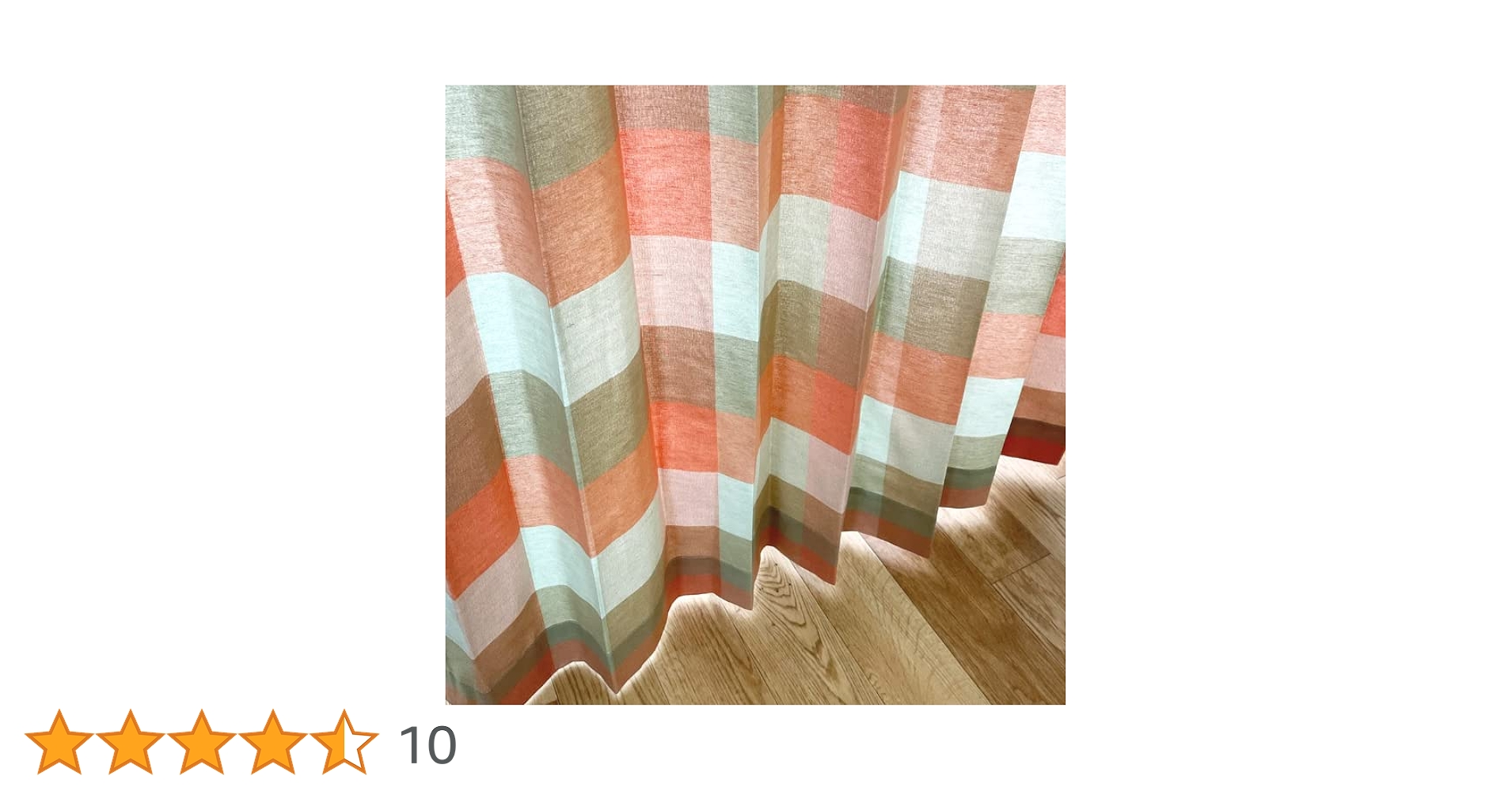 Amazon｜curtain Rainbow リネン調ナチュラルチェックカーテン