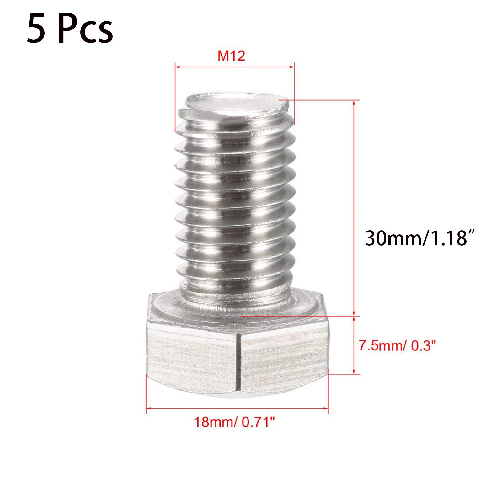 M12さん専用 Amazon | XYWHPGV M12六角ボルトM12-1.75x 25mm304ステンレス鋼