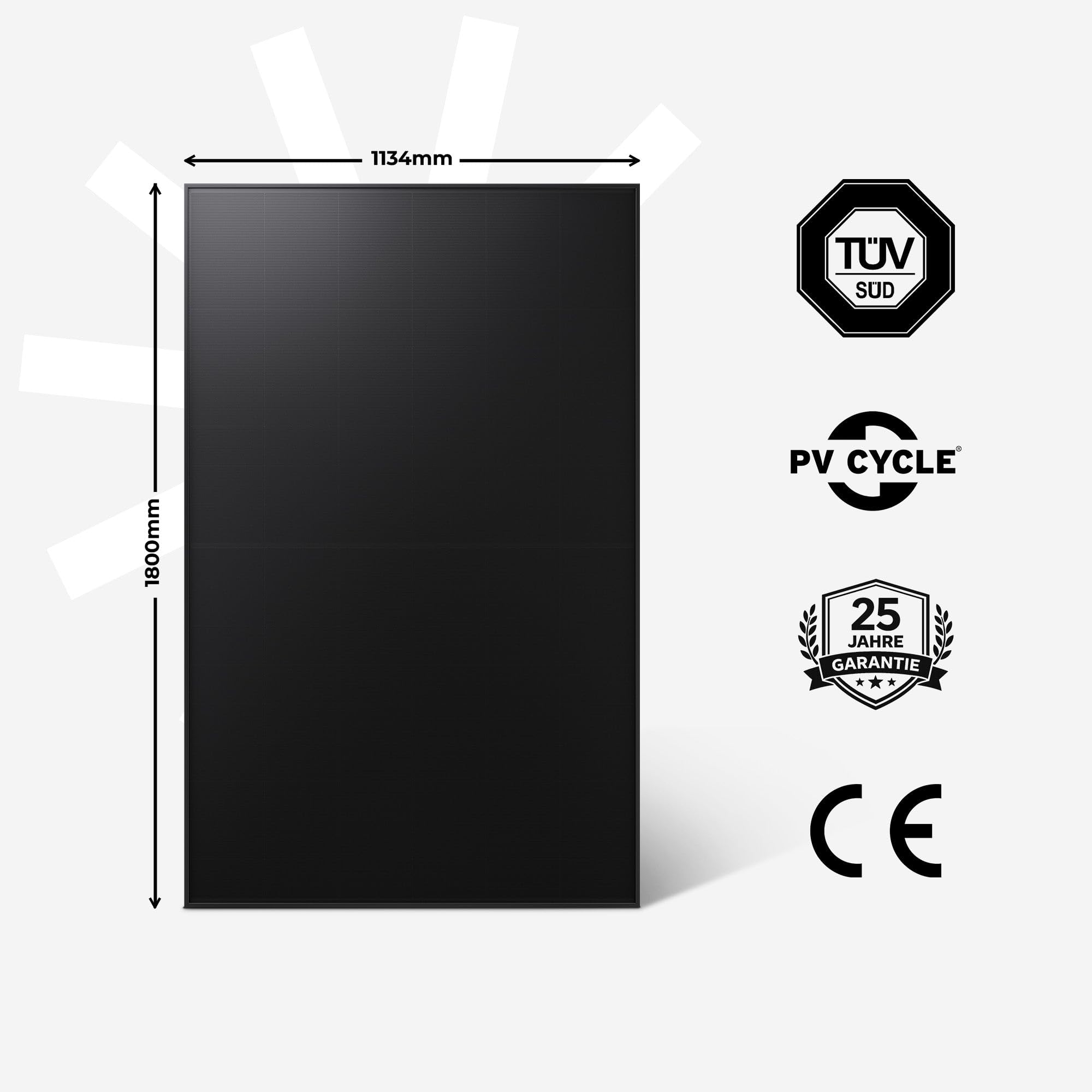 Kleines Kraftwerk 1920W Balkonkraftwerk Komplettset – 800W Wechselrichter mit WiFi & Bluetooth, 4×480W bifaziale Solarmodule, 5 m Kabel, Steckdose – Solaranlage Balkon ohne Halterung