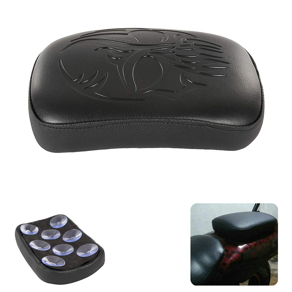 Sedile rettangolare imbottito per passeggero, con 8 ventose per Harley Chopper/Cruiser; colore: nero