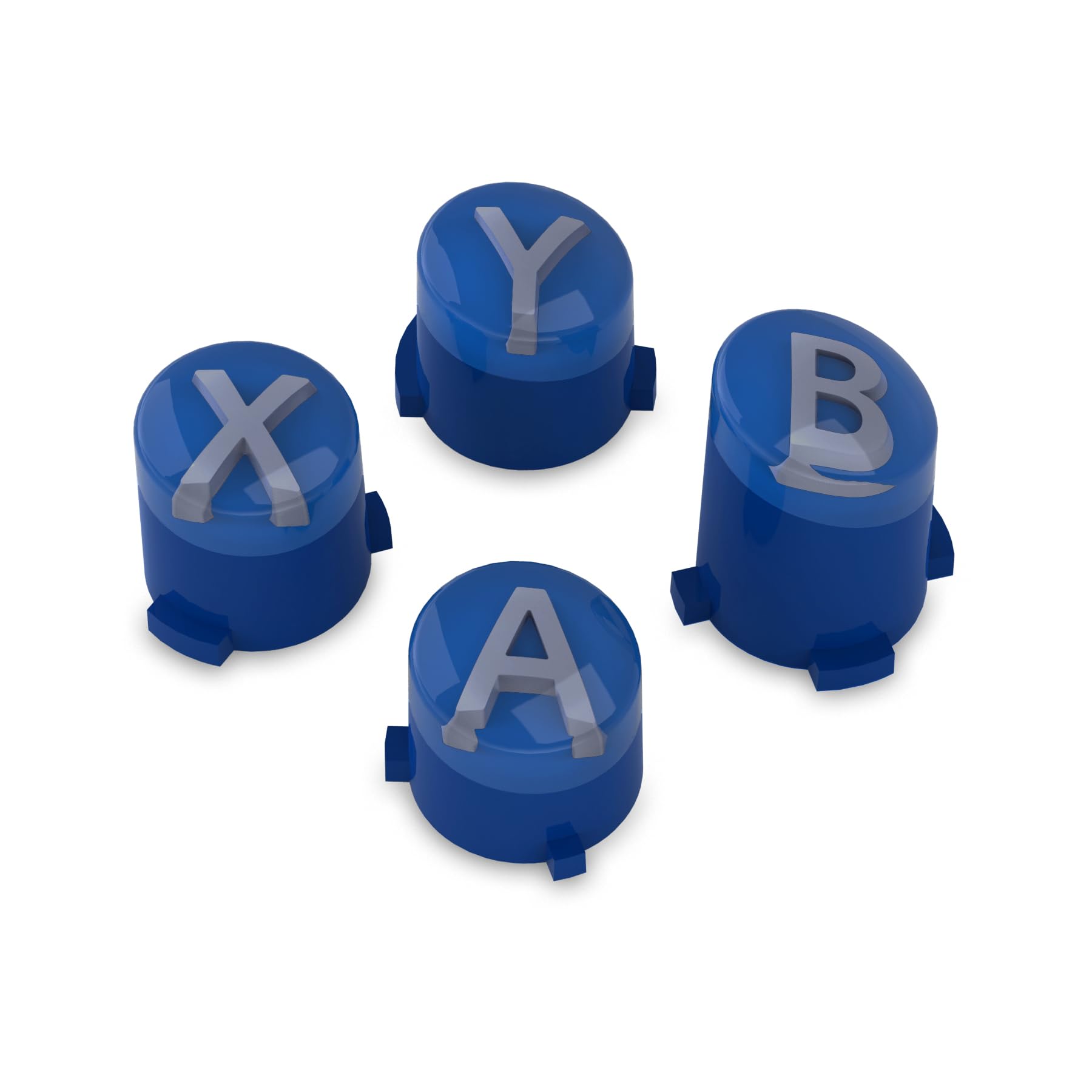 eXtremeRate Botones ABXY de Repuesto para Xbox Series X/S - Botón de Acción en Tres Tonos con Símbolos Clásicos Teclas para Xbox One S/X, Elite V1/V2 (Azul Yale Claro New Hope Gray)