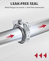 Vista 2 de EVIL ENERGY Abrazadera de banda V de liberación rápida de acero inoxidable con brida macho hembra de acero suave, 2.5 pulgadas