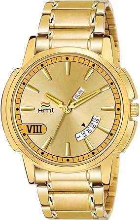HAMT Analogue Mens Watch (Gold Dial Gold Colored Strap)-Series