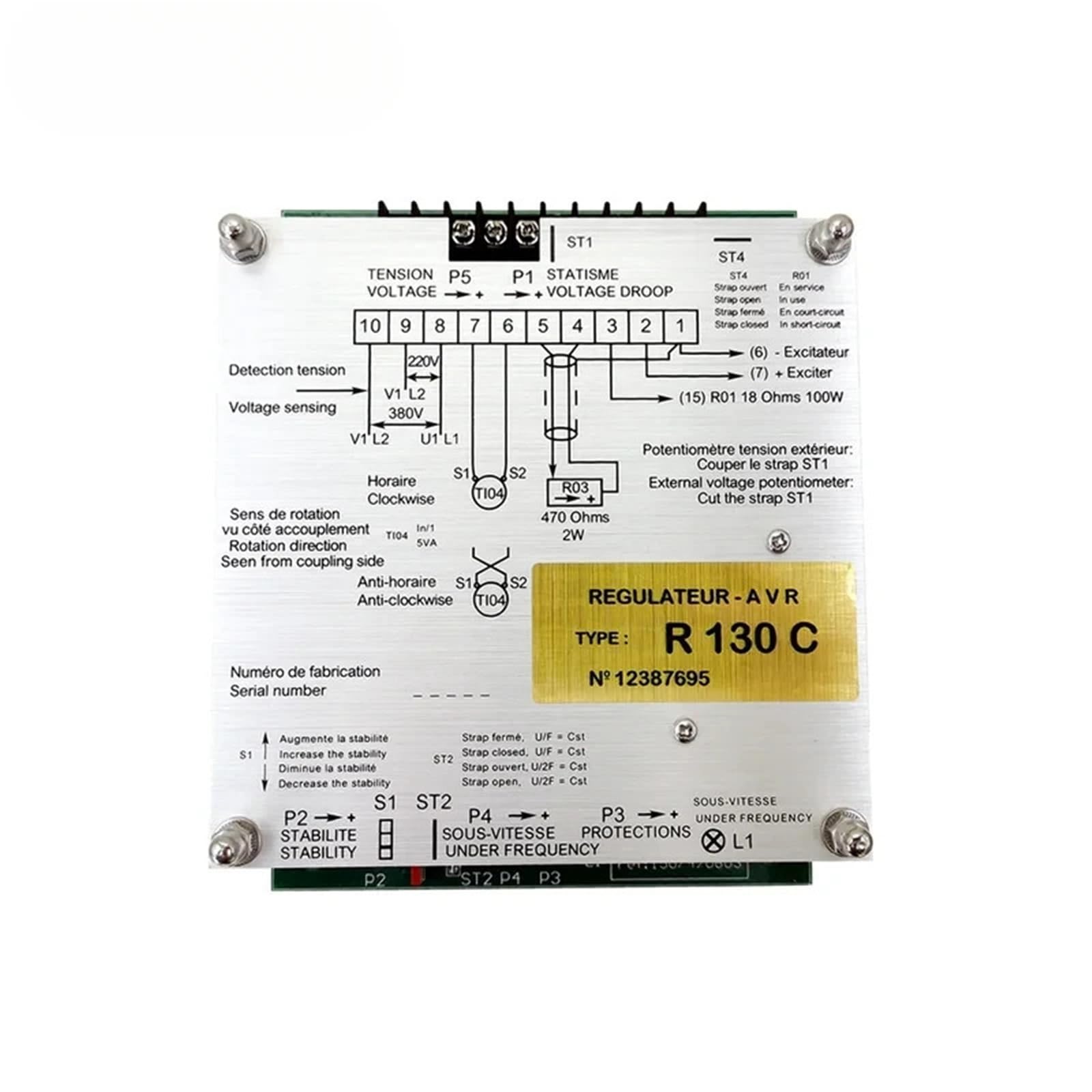 CBRBLCIUL 1pcs R130C Voltage Regulator AVR for Alternator Generator