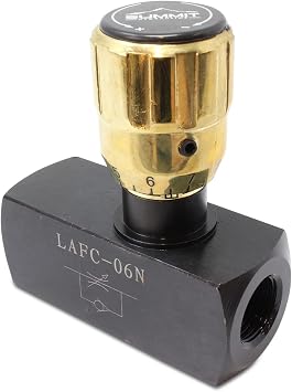 Summit Hydraulics Hydraulic In-Line Adjustable Variable Flow Control Valve w/Free Reverse Flow, 3/8" NPT