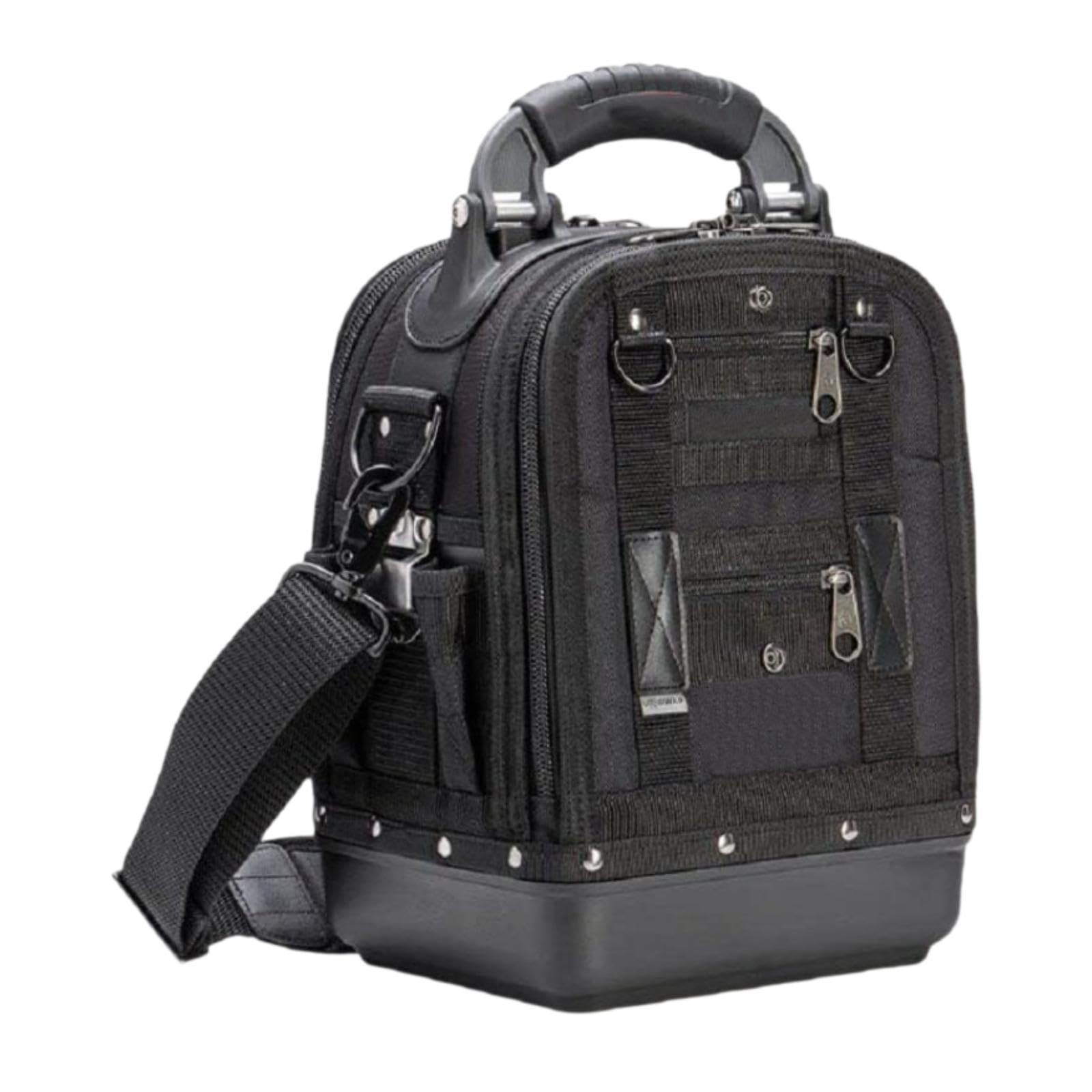 Bolsa de Herramientas Portátil, Soporte para Herramientas, Fuelle Rígido, Oxford 900D, Bolsillo Extraíble, Asa Acolchada, Ideal para Proyectos de Bric, Negro