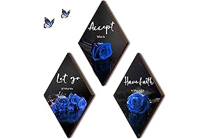 Elegant Royal Blue Wall Decor for Tranquil Bedroom Ambiance