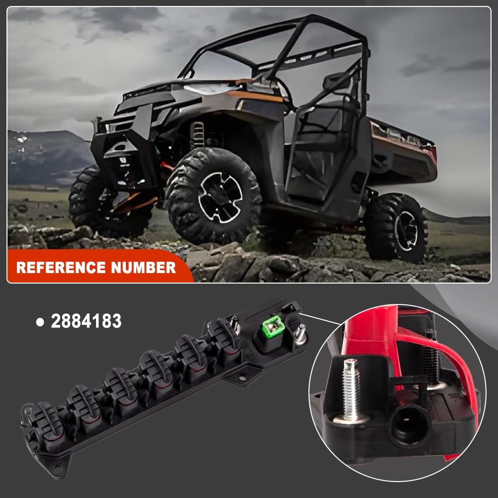 6 Position Pulse Underhood Bus Bar Compatible with 2020 2021 2022 2023 Ranger 1000/Crew 1000/1000 EPS/1000 Premium/Texas Edition, RZR Trail S 900 1000/20 21 22 23#2884183