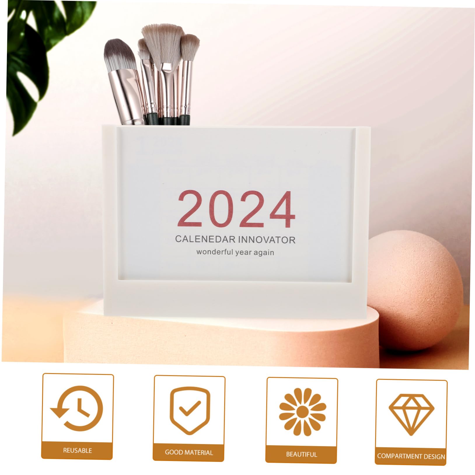 TEHAUX 4piezas Organizador De Escritorio Multi-grid De Plástico Para Lápices y Brochas De Maquillaje Contenedor De Bolígrafos Funcional y Estiloso Para Oficina y Hogar