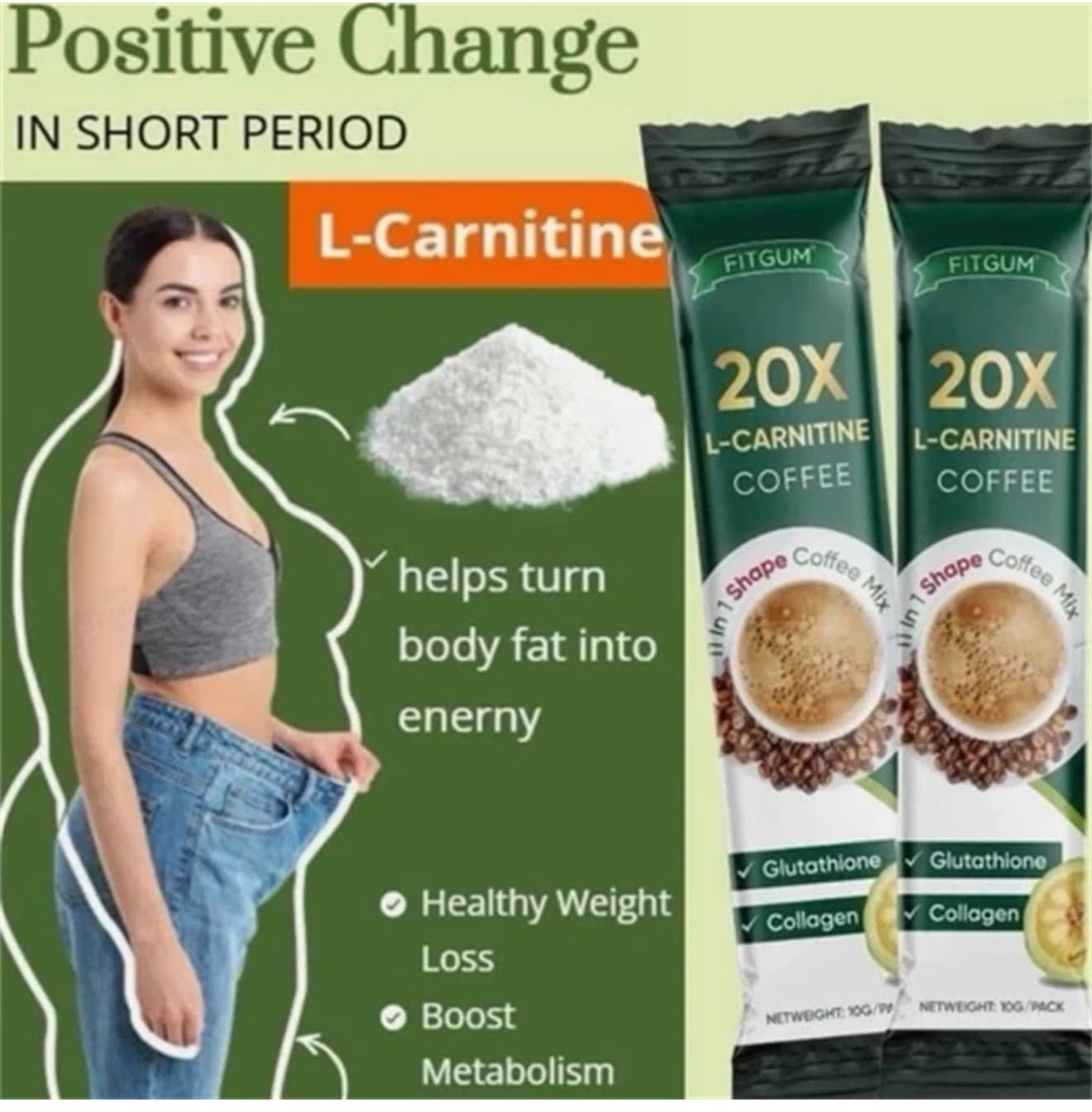 20X Collagen Chia Coffee Mix with Glutathione, Japanese Technology, 10 Sachets, 120g image 3