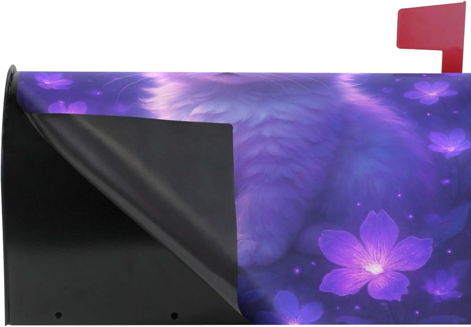 Joisal Fall Mailbox Covers Magnetic Seasonal Vinyl Mail Box Wrap Summer Cute Cat Flower Purple Farmhouse Mailbox Decorations Outdoor, Fit 21 x 18 Inch Standard Mailboxes