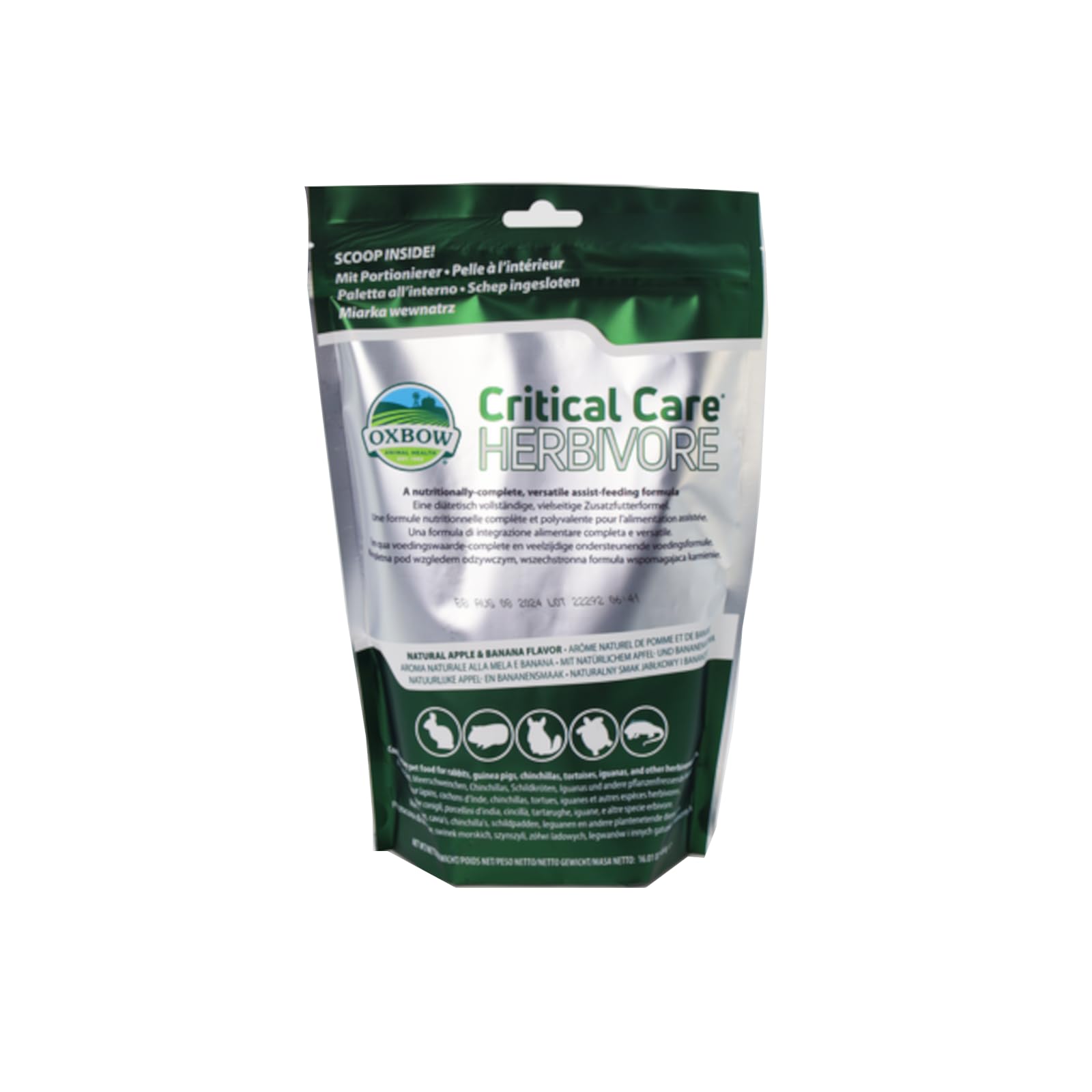 OXBOW Alimento completo para animales herbívoros | Banana/Manzana | 454 g | Alto contenido de fibra cruda | Para animales en mal estado nutricional