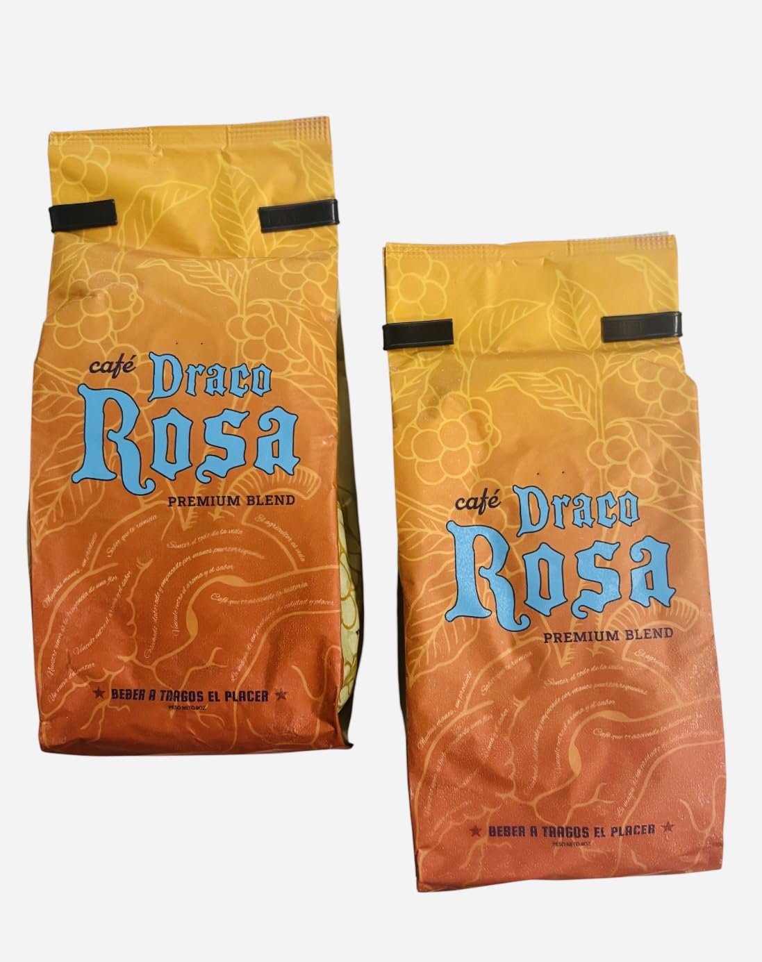 Draco Rosa Kit: Premium Ground Coffee from Puerto Rico - 8oz (2 Pack) + (1) Limited Edition Puerto Rican Sticker by Artist Jose Hoffman