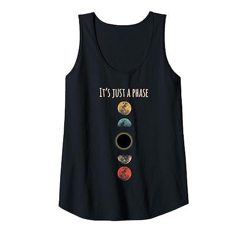 Vintage Lunar Moon It's Just A Phase Retro Design Tank