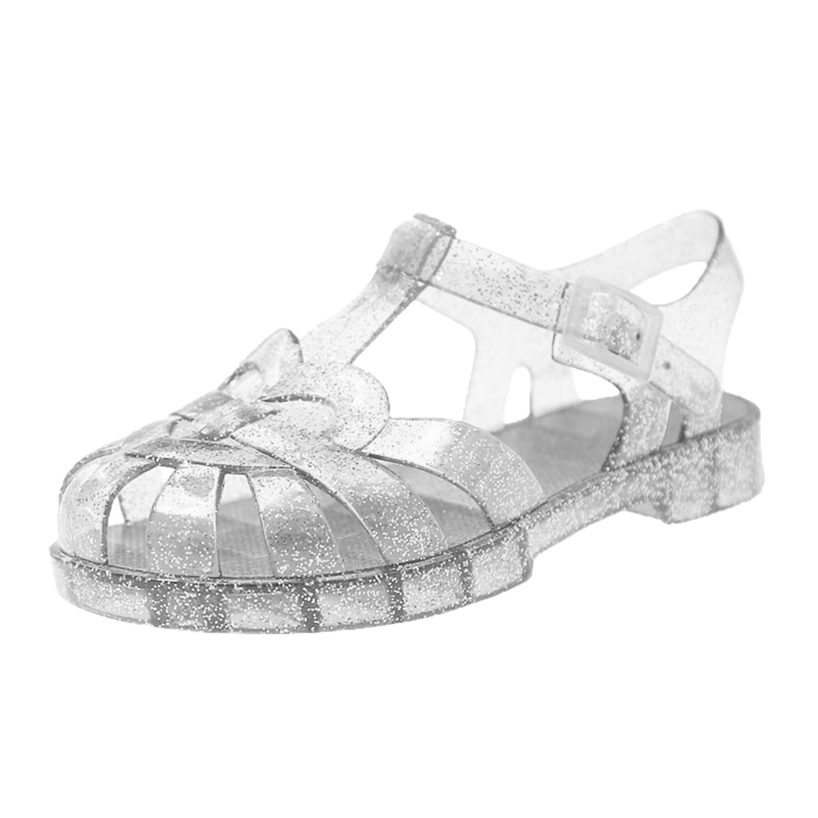 MMRTDJDR Generisch Dziewczę ły Maluch Oddychają buty w stylu casual z odkrytymi palcami do codziennych zabaw na świeżym powietrzu Letnie modne buty wiosenne, białe, 1/1,5 UK