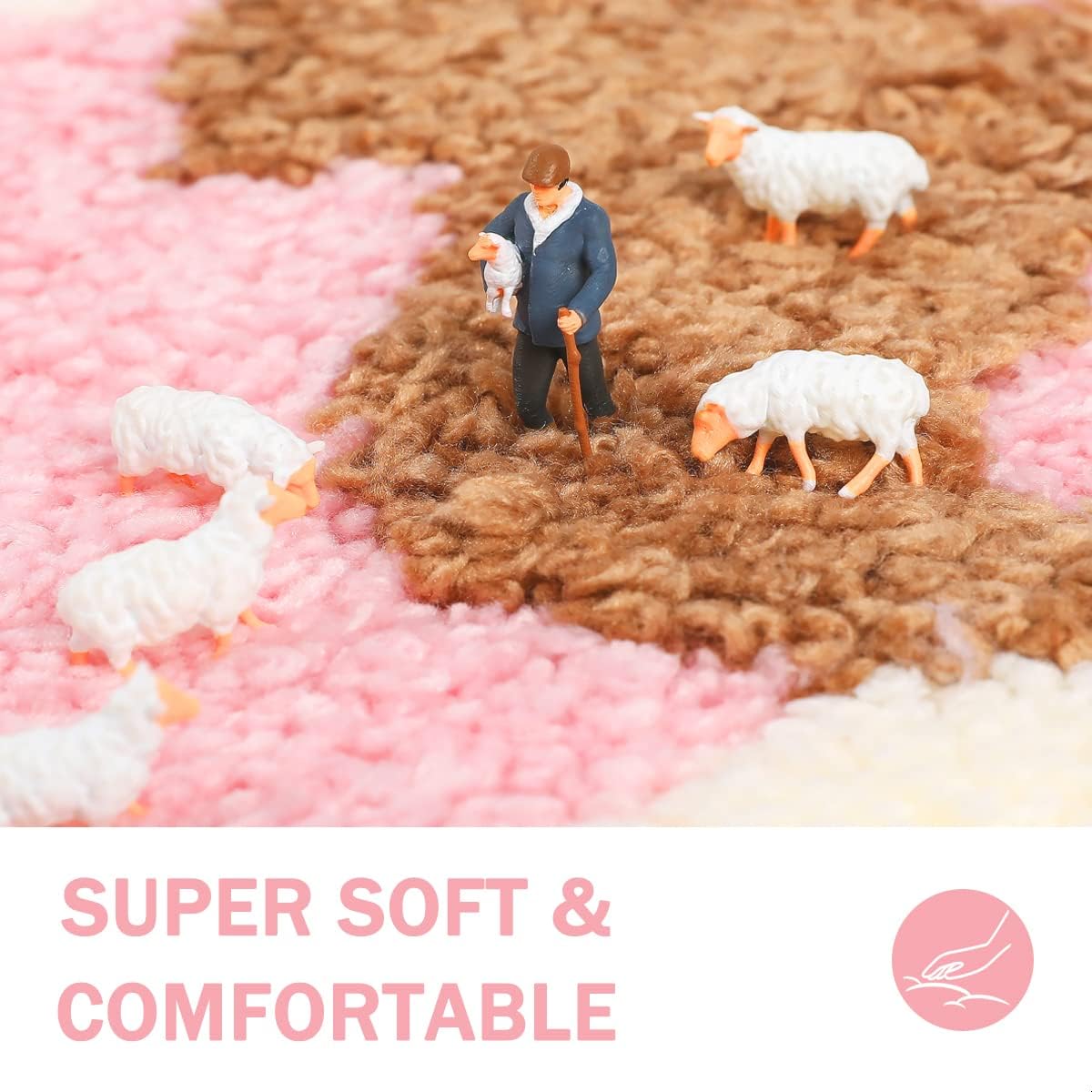 Cute Shower Rug, Soft Bath Mat for Bathroom, Microfiber Mat Water Absorbent Machine Washable Cartoon Bath Rug Fluffy Anti Slip Super Cozy Floor Mat, 23.6 x 35.4 Inches, Carrousel